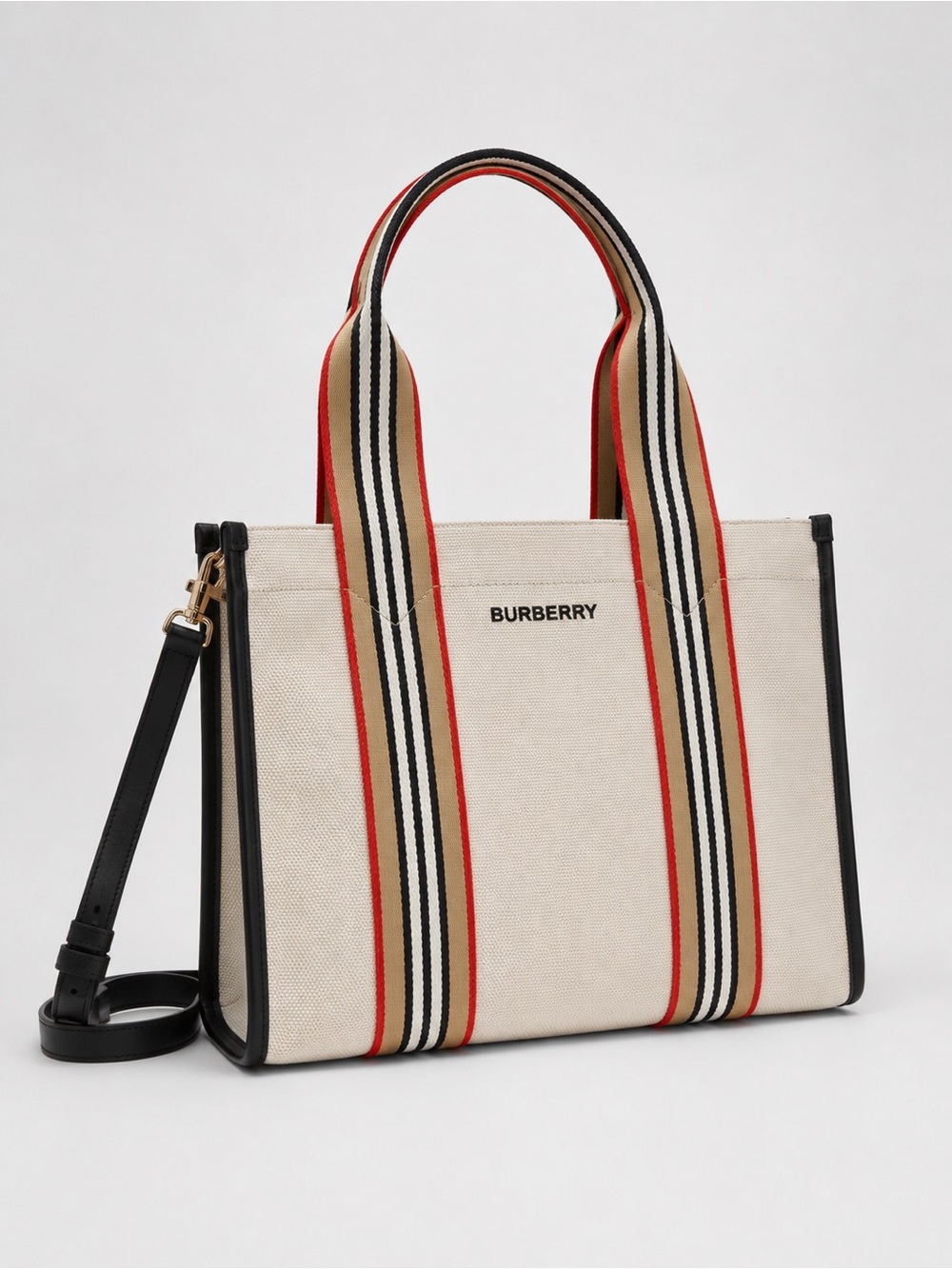Burberry Striped Canvas Tote crossbody Bag